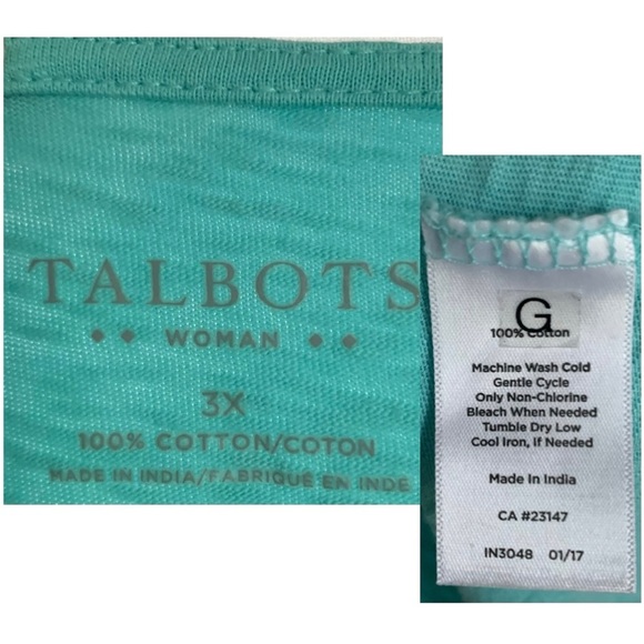 Talbots Aqua Tank with Embroidered Front, [Sz 3X] - Picture 7 of 8